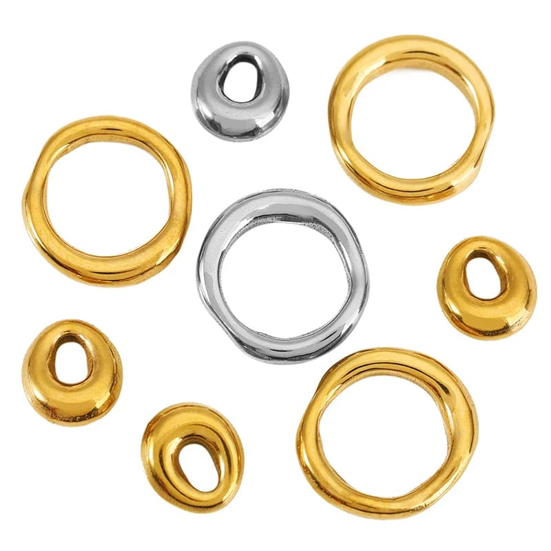 5pcs Stainless Steel Vintage Alien Circle Water Droplet Charms Connector PVD for DIY Jewelry Making Earrings Necklace Material