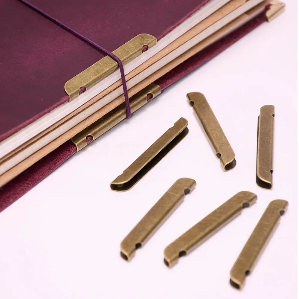 Leather Notebook Metal-Edge Protection Diary Cover Accessories Rubber Band for Protection