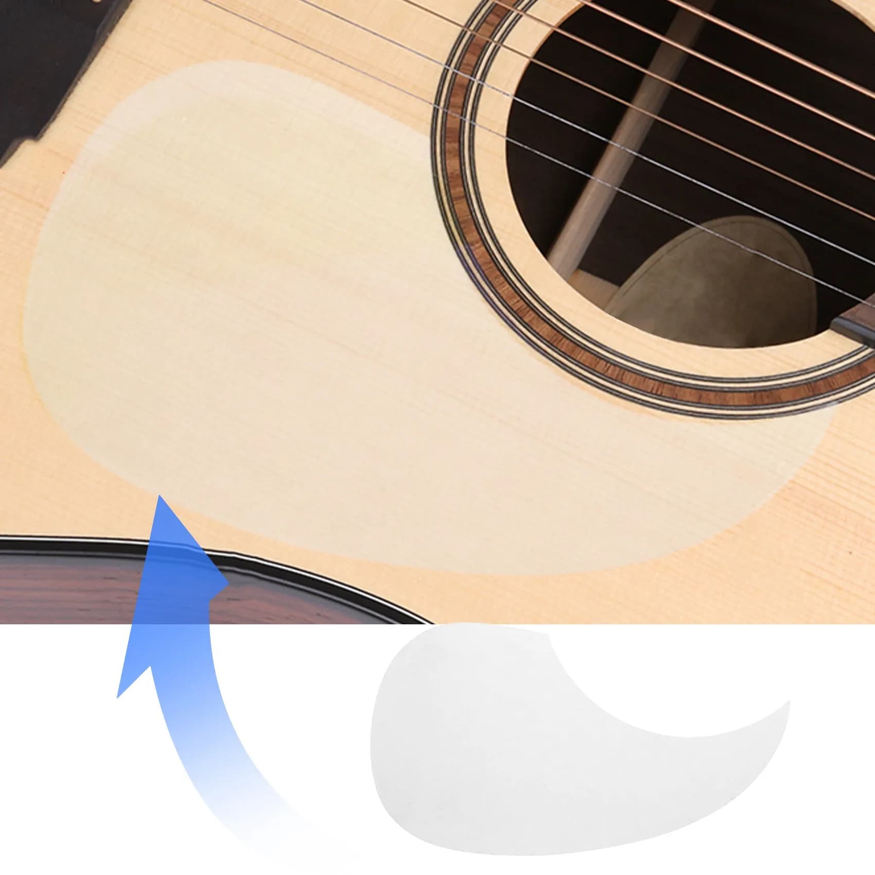 ABST Transparent Acoustic Guitar Pickguard Droplets Self-Adhesive 41Inch Pick Guard Pvc Protects Your Guitar (Water Drop)
