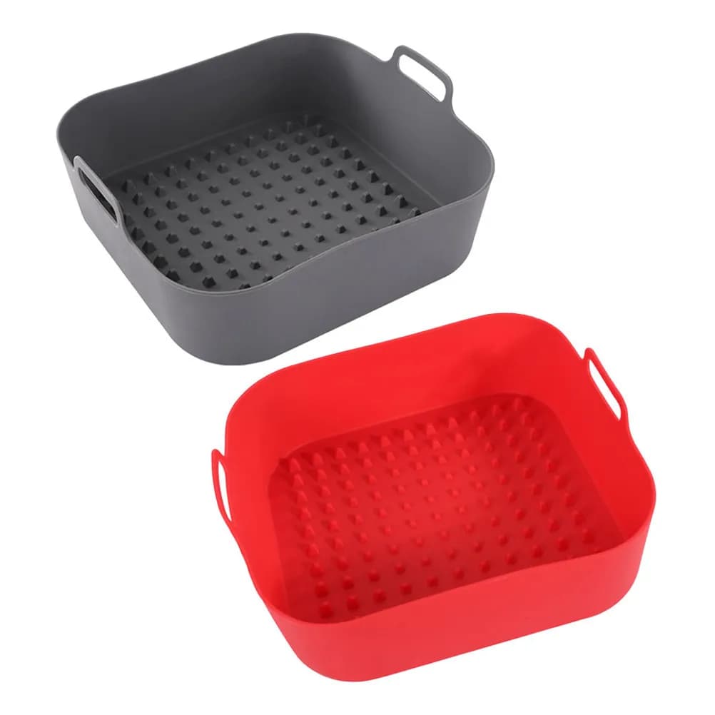 Air Fryer Liner Silicone Baking Tray Reusable Liners Square Pan Rectangular Basket Pot