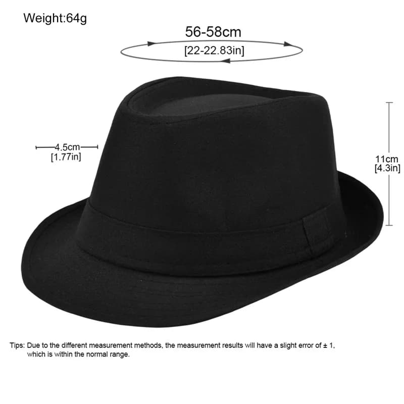 Elegant Fedora Hat in Solid Color Unisex Jazz Hat Cylinder Hat Casual Sun Hat for Daily Clothing for Theatre Shows