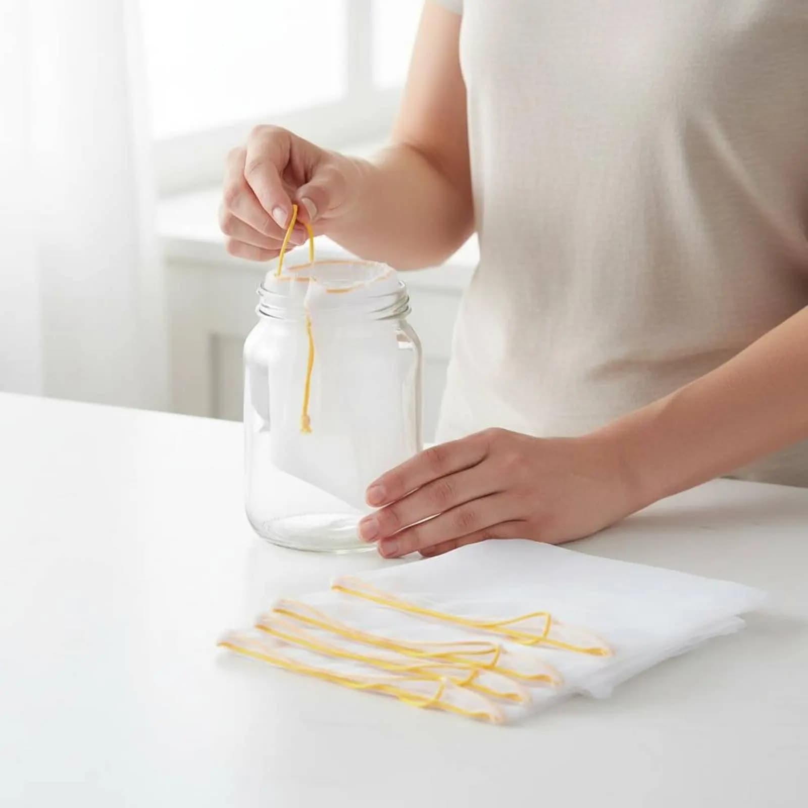 Set di 4 Sacchetti Filtranti per Miele Riutilizzabili, Ultra-Fini e Facili da Pulire per Apicoltori