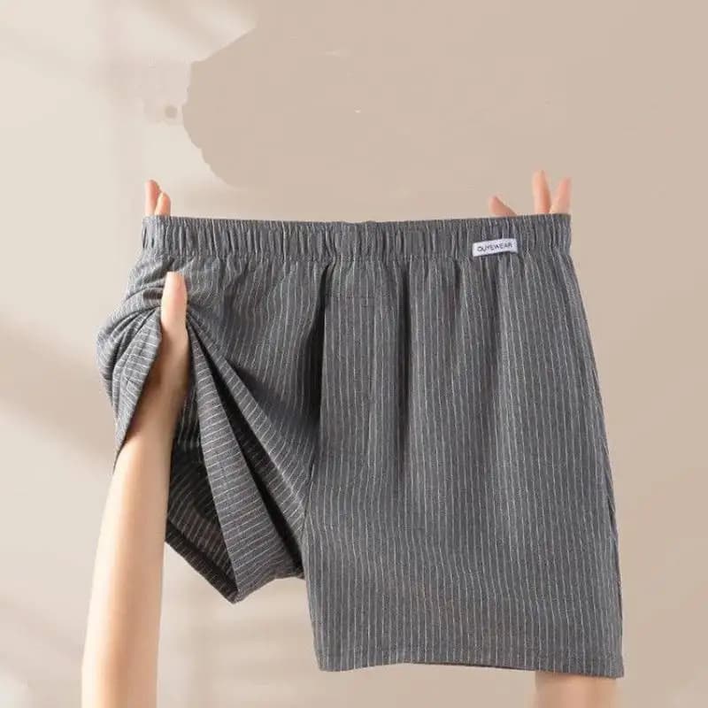 Set di 3 Boxer da Uomo in Cotone, Intimo Maschile Casual Traspirante a Righe, Slip Corti