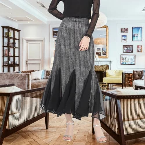 Gonna a pieghe Miyake Gonna da donna a coda di pesce rugosa in rete di sabbia e drappeggio alla caviglia Gonna a pieghe a pendolo a forma di A a vita alta