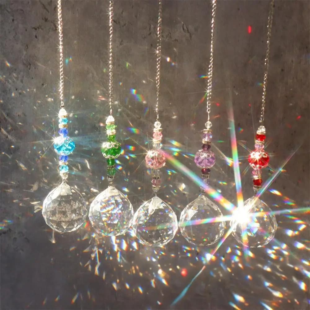 Cristalli Suncatcher da appendere per finestra Sfera di cristallo Prisma Arcobaleno Maker per giardino Albero di Natale Festa di nozze Patio Cortile