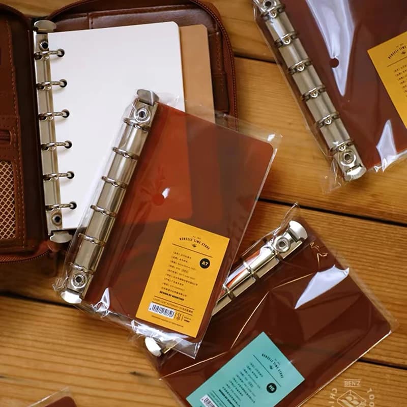 Raccoglitore ad anelli M5 A7 con fibbia in metallo, inserti per esposizione a fogli mobili, clip rimovibile a 5/6 fori, copertina per cartella portadocumenti, agenda, blocco note, planner