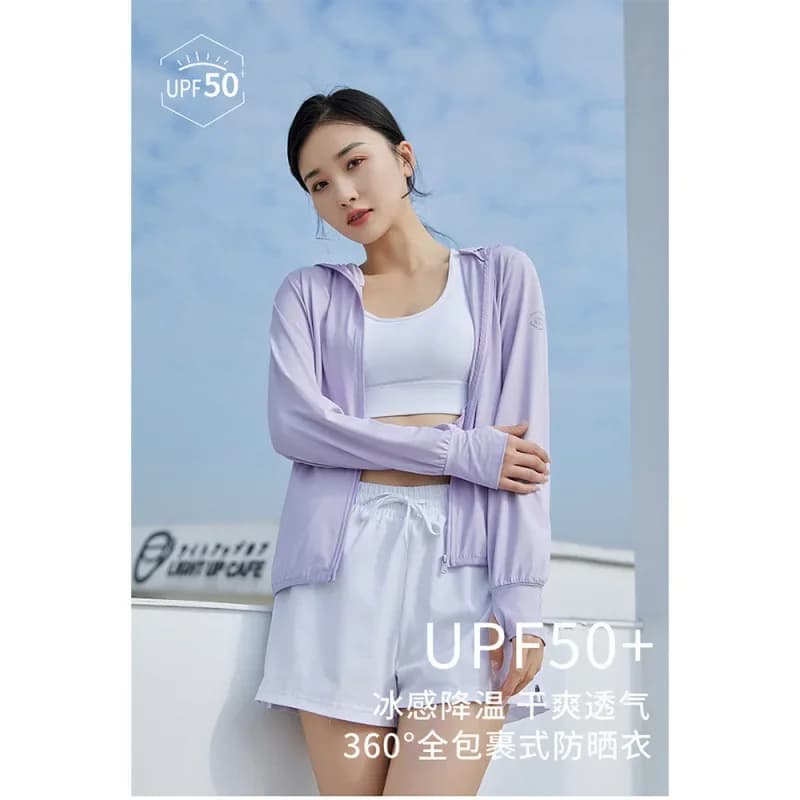 UPF50+ Ice Silk Hooded Sun Protection Jacket Women Men Summer Thin Breathable Anti-UV Outdoor Light Cooling Sunscreen Coat