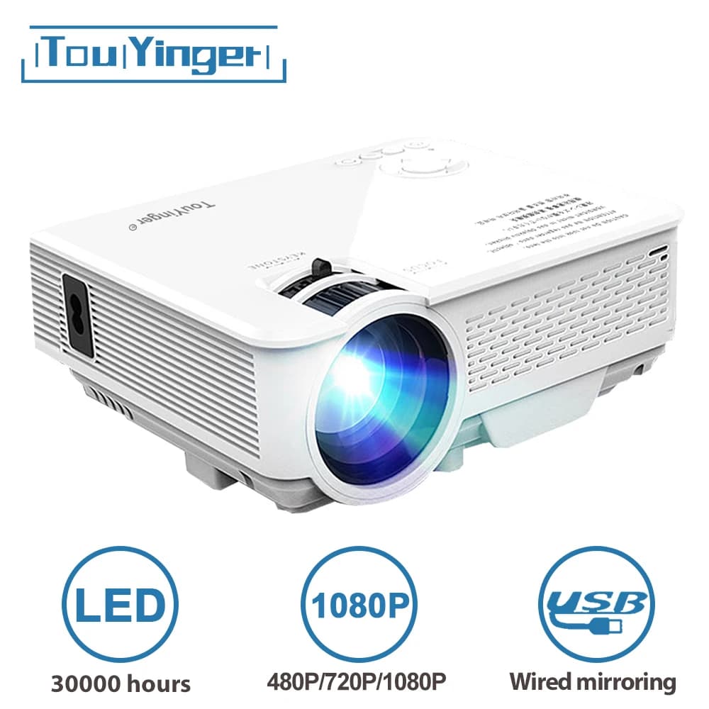 Il mini proiettore LED TouYinger M4 supporta il videoproiettore Full HD per il home cinema, proiettori per film Pico, lettore multimediale portatile