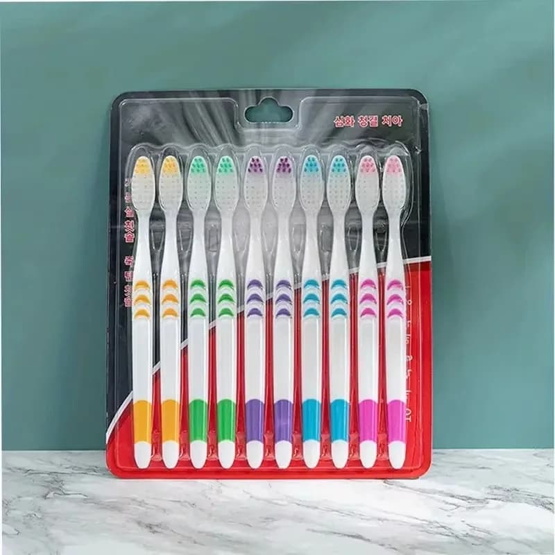 10Pcs Bamboo Charcoal Ultra Soft Nano Toothbrush Adult Full-head Oral Care Teeth Cleaning Tool