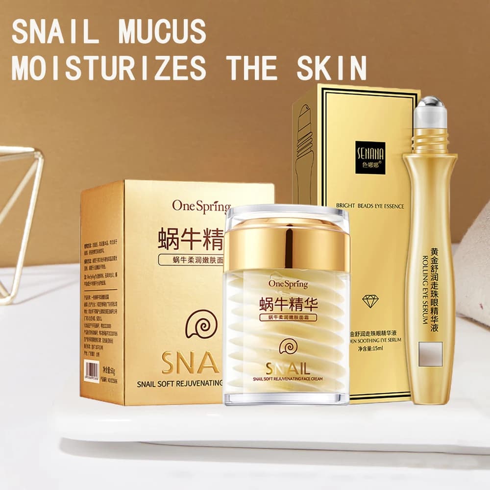 Anti-aging whitening snail cream to remove eye bags Set for collagen skin care Cream for skin care to light the eyes cream