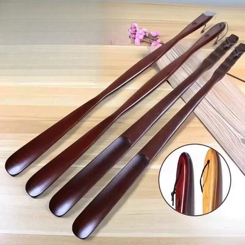 Long Handle Wooden Shoe Horn for Home Use Easy to Use for Elderly And Pregnant Women No Bending Required Wooden Shoe Drawer