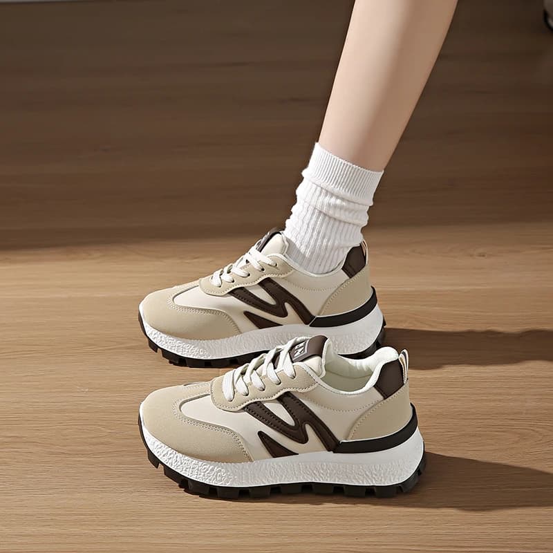 Nuove Scarpe Casual Eleganti/Comode con Punta Arrotondata per Primavera e Autunno, Scarpe Sportive da Montagna alla Moda con Suola Spessa