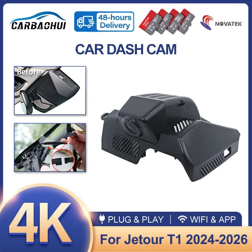 For Jetour T1 Freedom Shanhai T1 2025 2026 Plug and play Dash Cam 4K 2160P Car Camera Dashcam WIFI Car Dvr Recording Devices