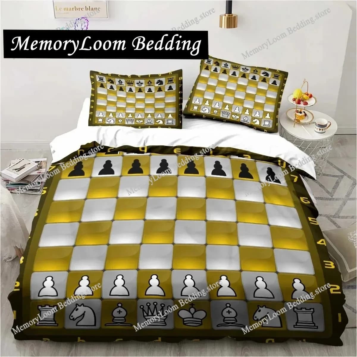 Funny Chess Board Bedding Set Single Twin Full Queen King Size Bed Set Adult Kid Bedroom 3D Printed Bedding Gift