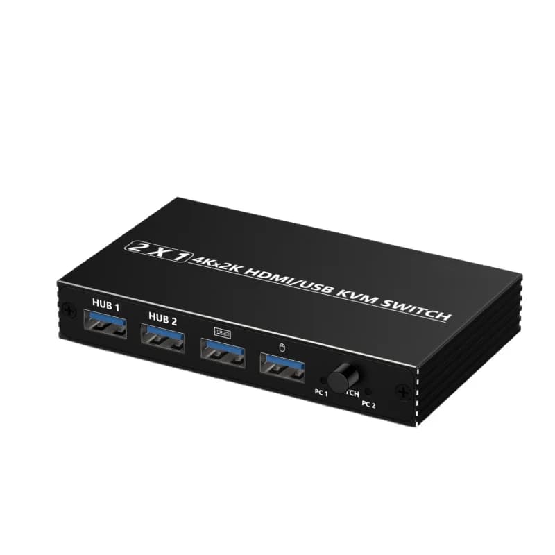 HDMI KVM Switcher 2 Port 2 in 1 Out USB Keyboard Mouse Printer Switch 4K@60HZ Dual Monitor Converter