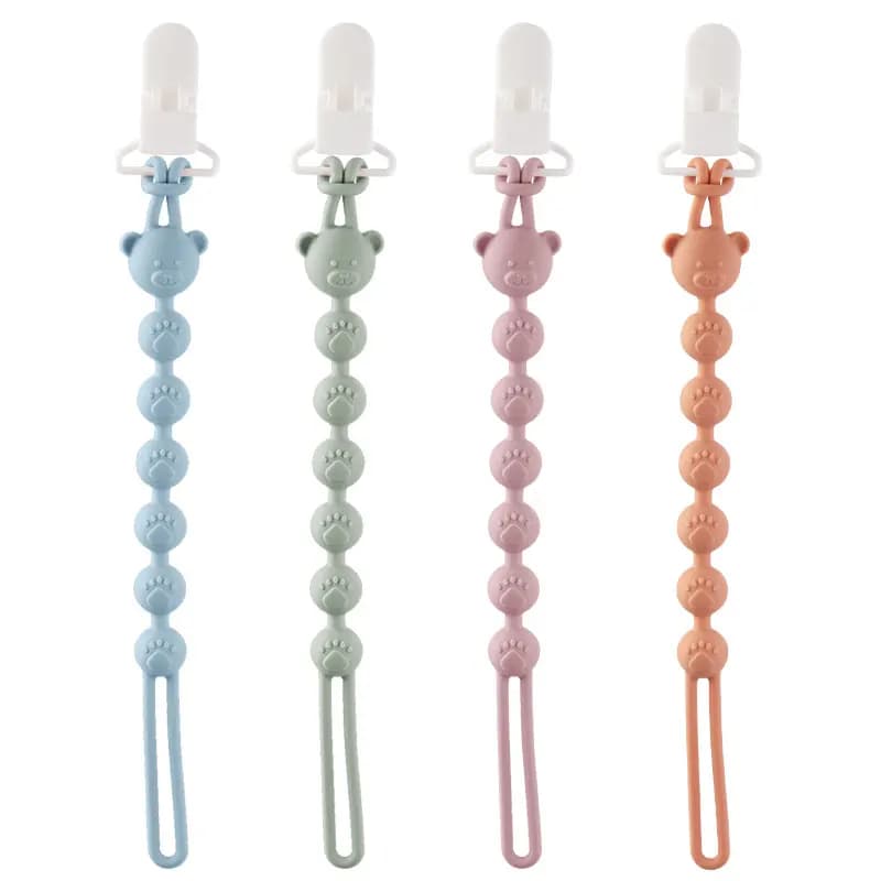 Baby Anti-drop Chain Pacifier Clips Teether Silicone Round Beads Teething Chain For Care Soother Chew Toys Shower Gift