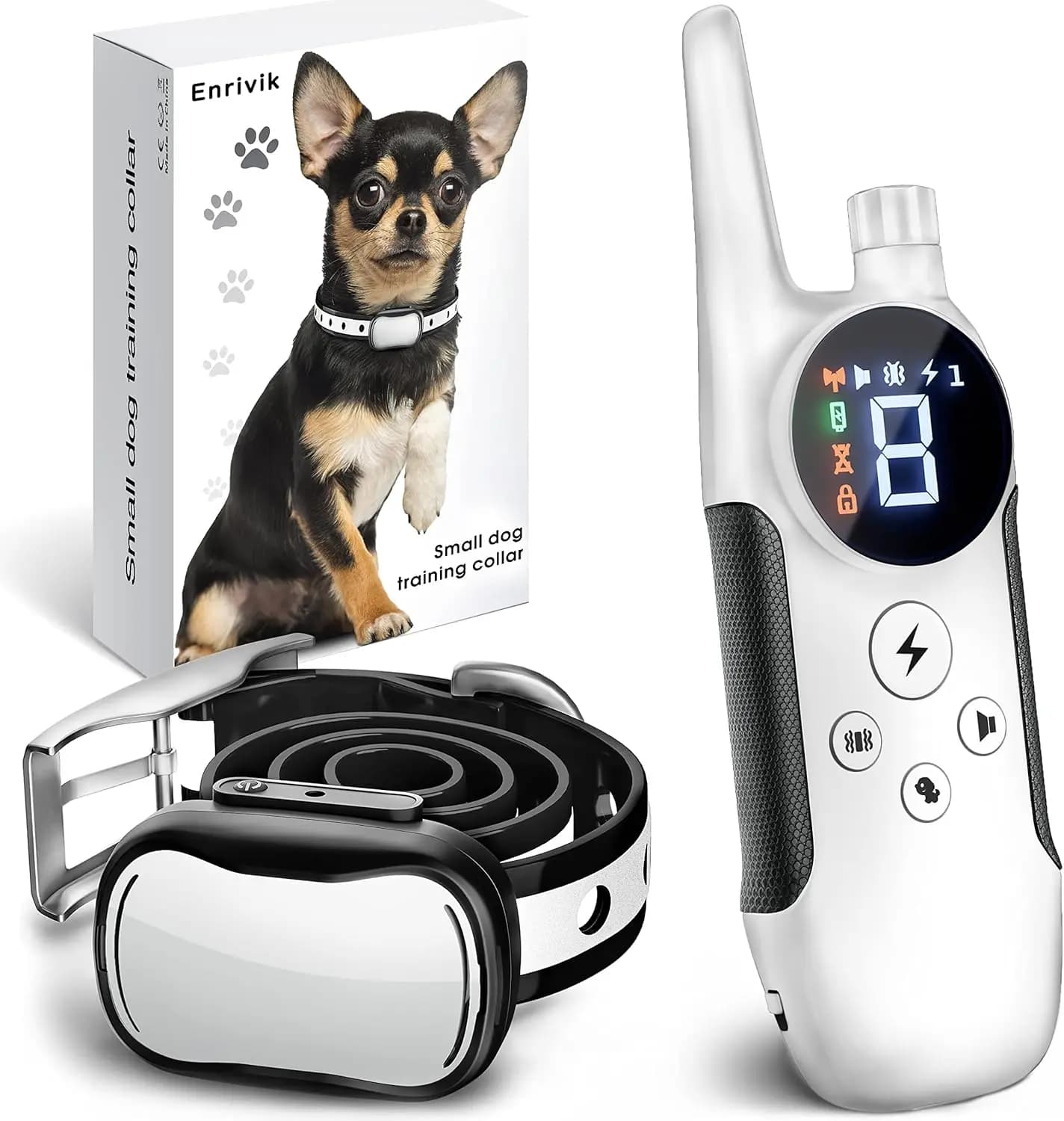 Collare di addestramento per cani extra piccolo con telecomando, impermeabile, portata di 1000 piedi per cuccioli di 5-15 libbre