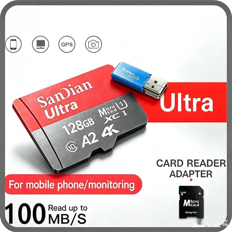 Micro TF SD Card SD Cards Memory Card 128GB 512GB 64GB TF Cards UHS-I V30 U3 Cartao De Memoria for Digital Camera Smartphone PC
