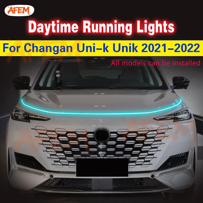 Luci LED per Cofano Auto Changan Uni-k Unik 2021-2022, Striscia Luminosa Universale Flessibile Decorativa, Luci Diurne