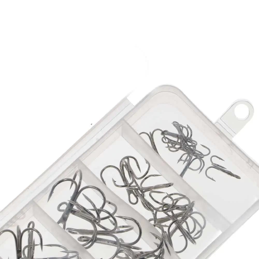 Fishing accessories: Box Door Tools, Fishing Hooks High Carbon Steel Sharpener with Ardiglione, Triple Ami 2/4/6/8/10