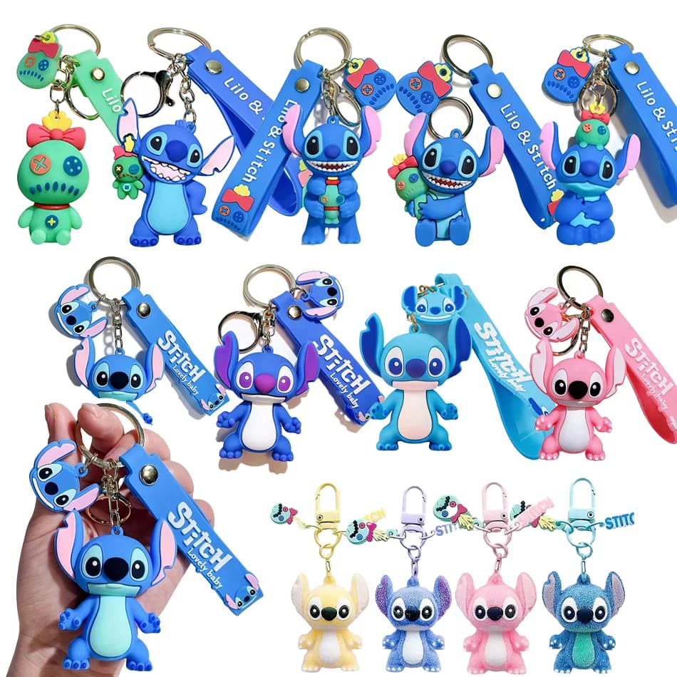Portachiavi Hot Stitch, Ciondolo Anime Stitch Rosa Dolce per Borsa, Ornamenti per Auto, Accessori per Chiavi, Regalo di Natale per Ragazze, Giocattoli