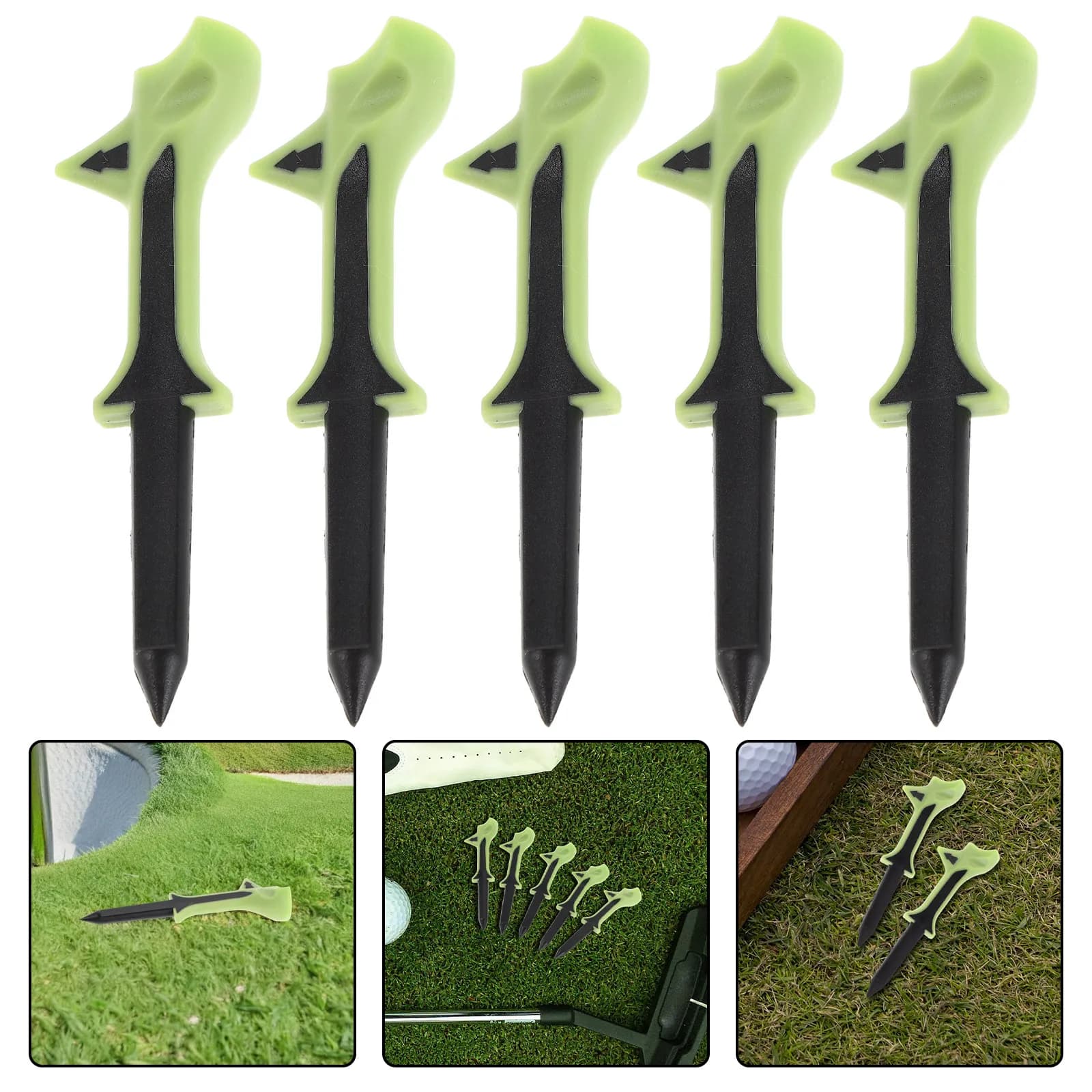 10 Pezzi Tee da Golf in Plastica con Inclinazione di 10 Gradi e Design Step-Up per Principianti, Infrangibili, Durevoli, in TPR e PC, con Impugnatura Aerodinamica Antiscivolo