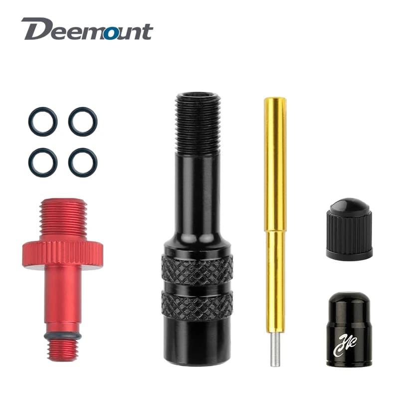 8V1/5V1 Filettatura Forcella AV Ugello di Gonfiaggio Adattatori In Lega di Alluminio W/4 O-ring di Ricambio Misura MTB Bicicletta Da Strada IFP Tipo Schrader Ugello