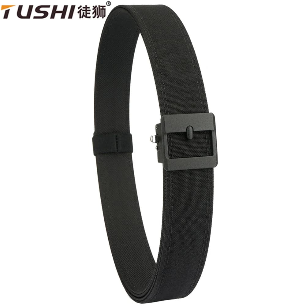 TUSHI Belt Hard Military Belt for Men and Women Tight Nylon Tactical Outdoor Belt Metal Automatic Buckle IPSC Belt Casual Girdle
