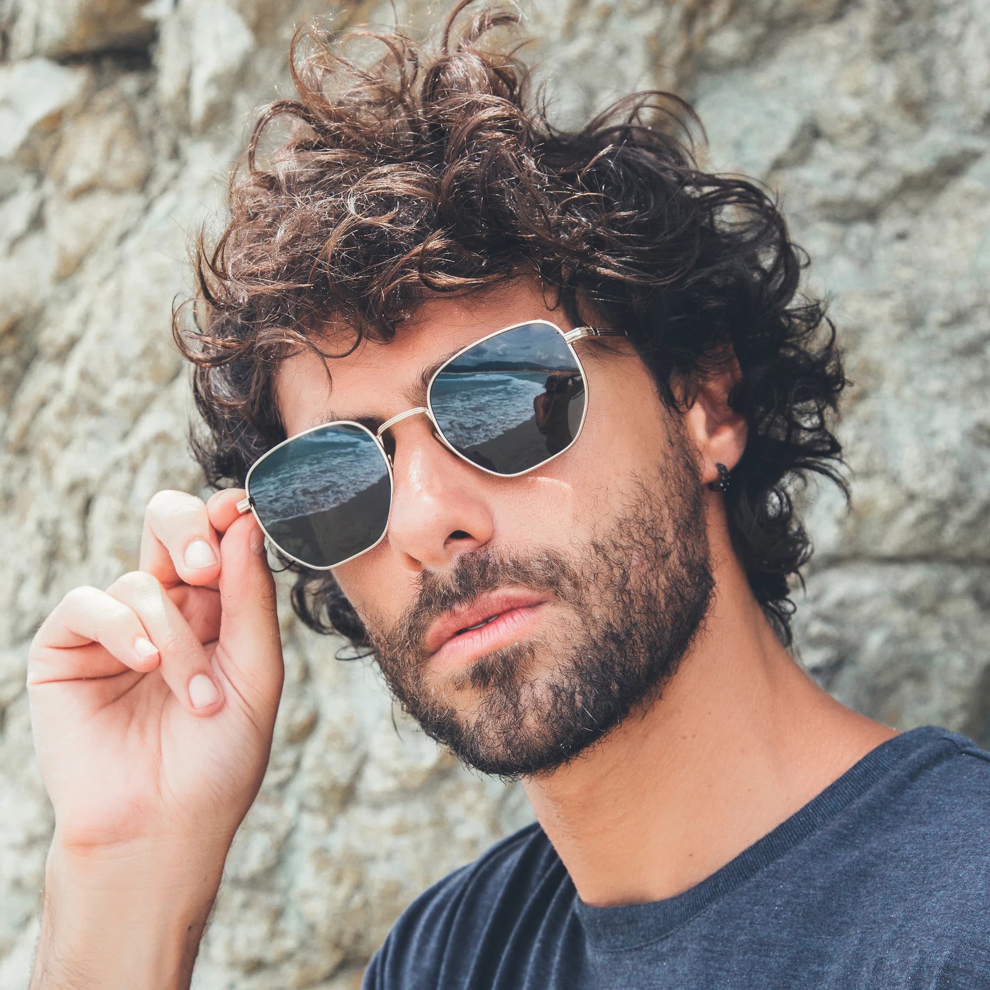 ZENOTTIC Occhiali da Sole Polarizzati Esagonali alla Moda per Uomo e Donna, Montatura in Metallo Poligonale, Modello Pilota ZS1203
