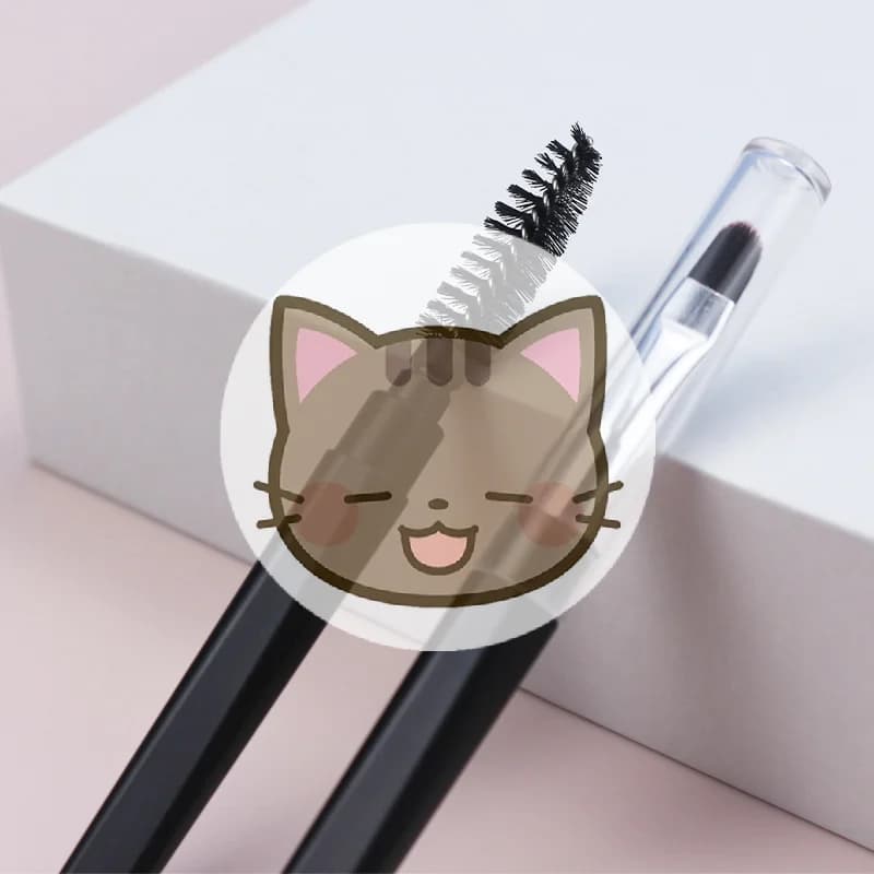 Eye Makeup Brushes, Travel Brushes, Silicone Eyebrow Brushes, Essential Cosmetic Tools with Cover