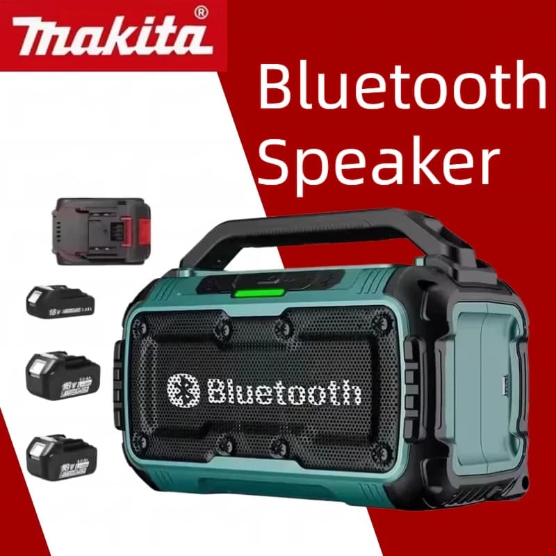 Altoparlante Bluetooth senza fili Makita, altoparlanti portatili surround, altoparlante subwoofer a doppio canale per batteria da 18 V 20 V