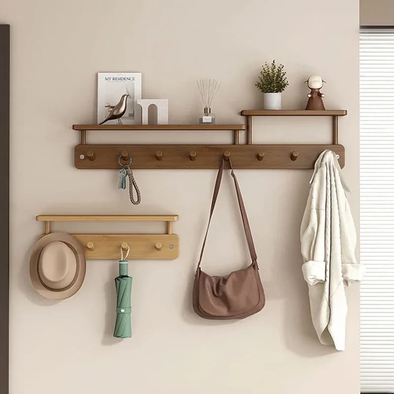 Appendiabiti da Parete per Ingresso, Porta Abiti con Ripiano, Organizzatore per Vestiti da Corridoio