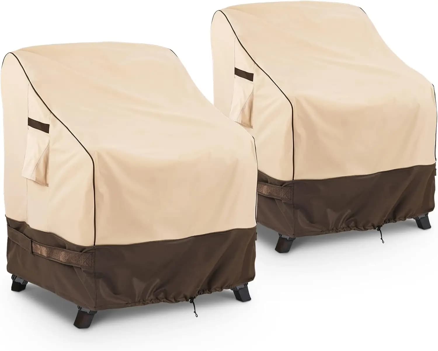 Waterproof covers for garden furniture, packing with 2, 32W x 37D x 36H inch, covers for outdoor chairs color kaki