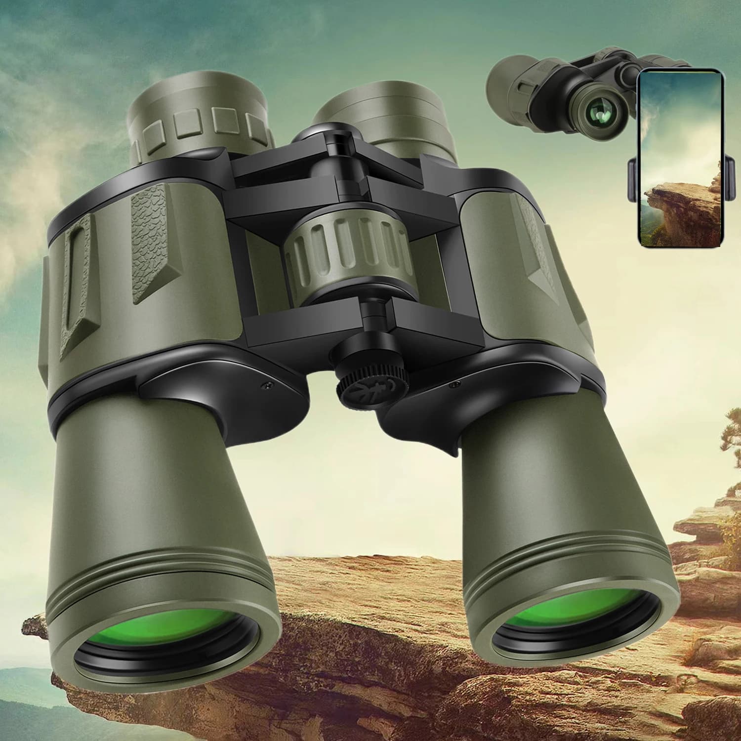 Binocolo 20x50 Telescopio multiuso a lungo raggio all'aperto Portatile IPX4 Impermeabile Sport Recreazione Campeggio Trekking Telescopio