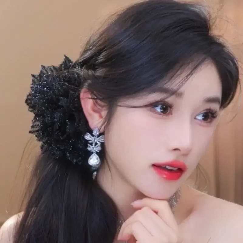 Artiglio per capelli fiore stile coreano femminile Nuovo copricapo Maglia nera Fermaglio per capelli popolare Copricapo per strumenti per lo styling dei capelli da donna