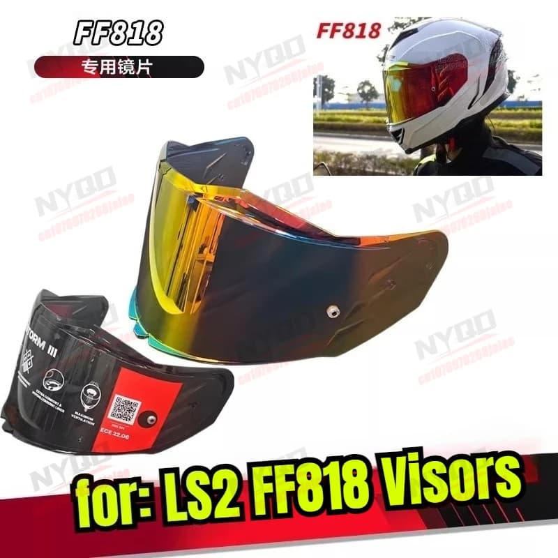 Visiera Nera e Rossa per Casco Moto LS2 FF818 Storm III - Ricambio Accessori