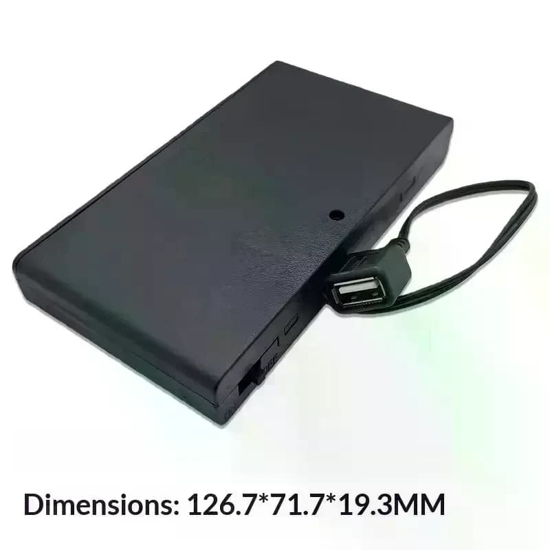 1 Pezzo Alimentatore USB Mini con Coperchio e Interruttore, Scatola per 8 Batterie AA USB per Strisce LED 12V