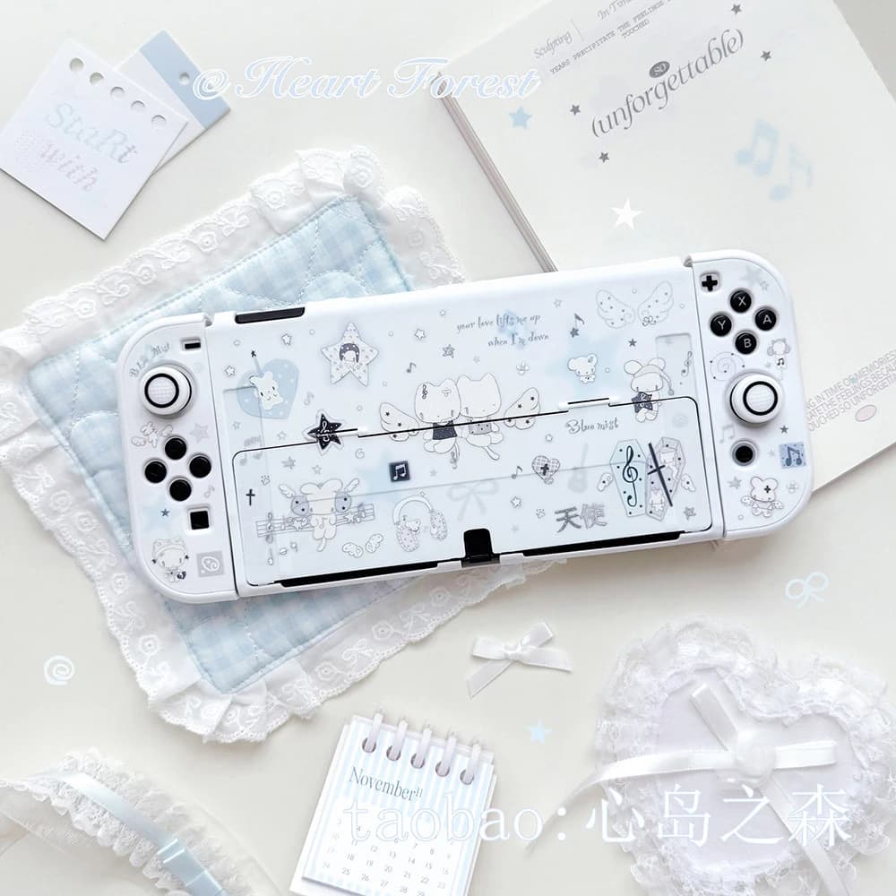 Original Design Switch Split Case Y2K Lite Soft Shell for Nintendo Switch 2/OLED/NS Consoles Dockable Joy-Con Controllers Cover