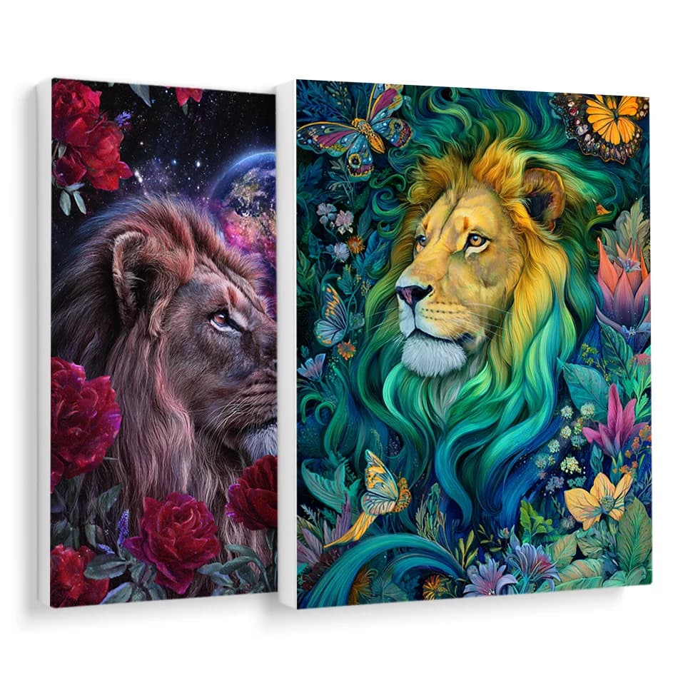 1pc frameless Painting By Numbers Adult Coloring Abstract Lion Animals Acrylic Paints Paint Pictures By Numbers Canvas Paint Oil