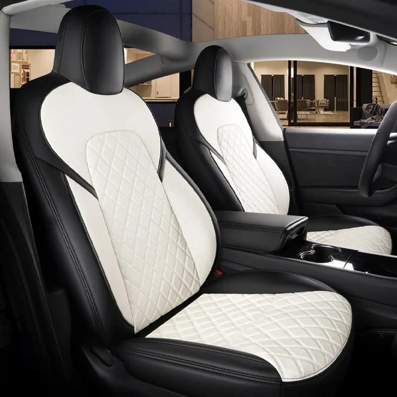 for Tesla Model 3 Y Custom Fit Car for SEAT Cover Accessories for Tesla 360 Degree Full Covered Perforated Artificial Leather