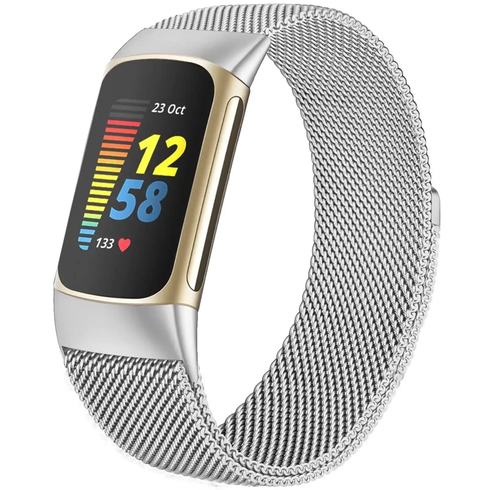 Milanese Ring For fitbit charge 6 5 spare straps charge6 magnetic stainless steel strap fitbit charge 5