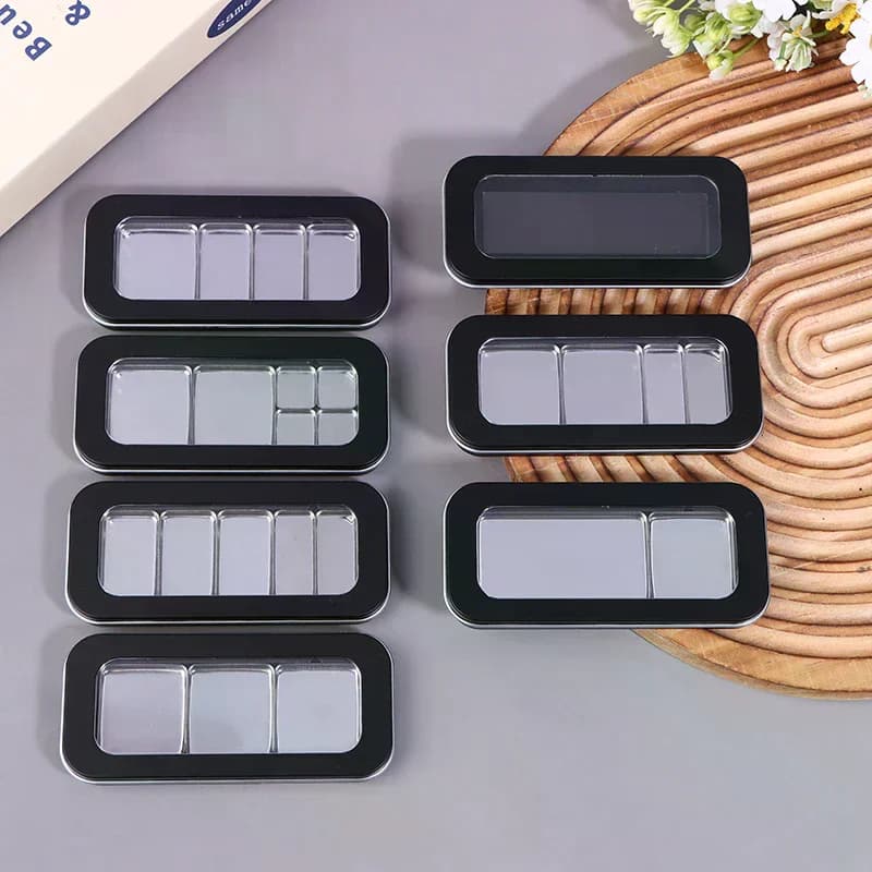 Empty Magnetic Eyeshadow Palette Refillable Black Clear Makeup Storage Case Box DIY Cosmetic Lipstick Foundation Blush Container