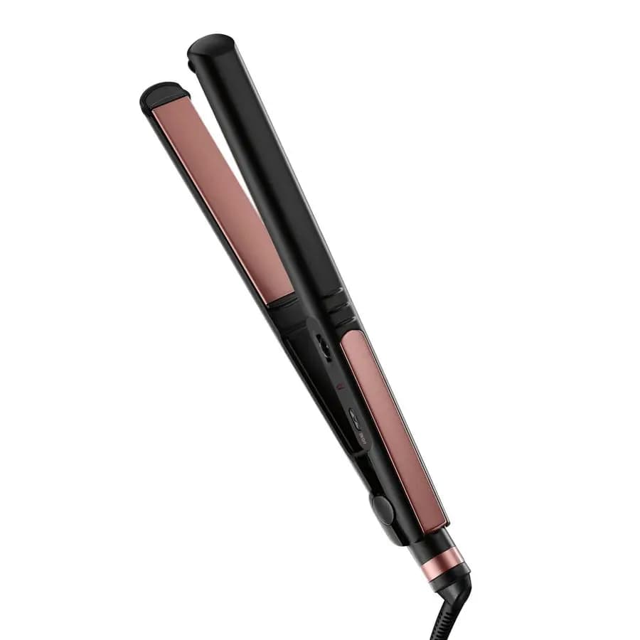 Professional Hair Plate PRO CONAIR in pink gold ceramic, 1 inch plate with extra long plates, including a floating plate, Advanced