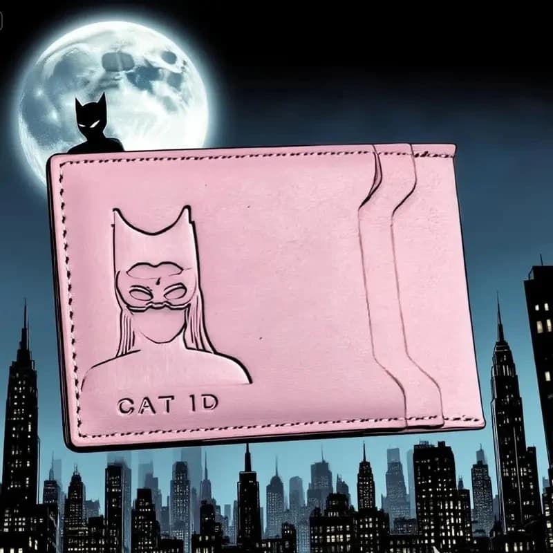 Portafoglio Hero Cat ID per donna, porta carte sottile in pelle con maschera per occhi da supereroe, regalo per fidanzata, amanti, anniversario