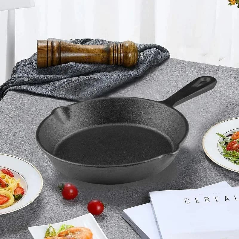 1 pcs 14 CM Camping Interior and Exterior pan with dripping Pre-Temporized cooking Oven Pentole Safe cast iron bowl