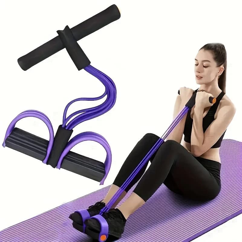 6 tube strength band, multifunctional stretch rope for yoga for arms, legs, waist and abs, durable latex fitness equipment