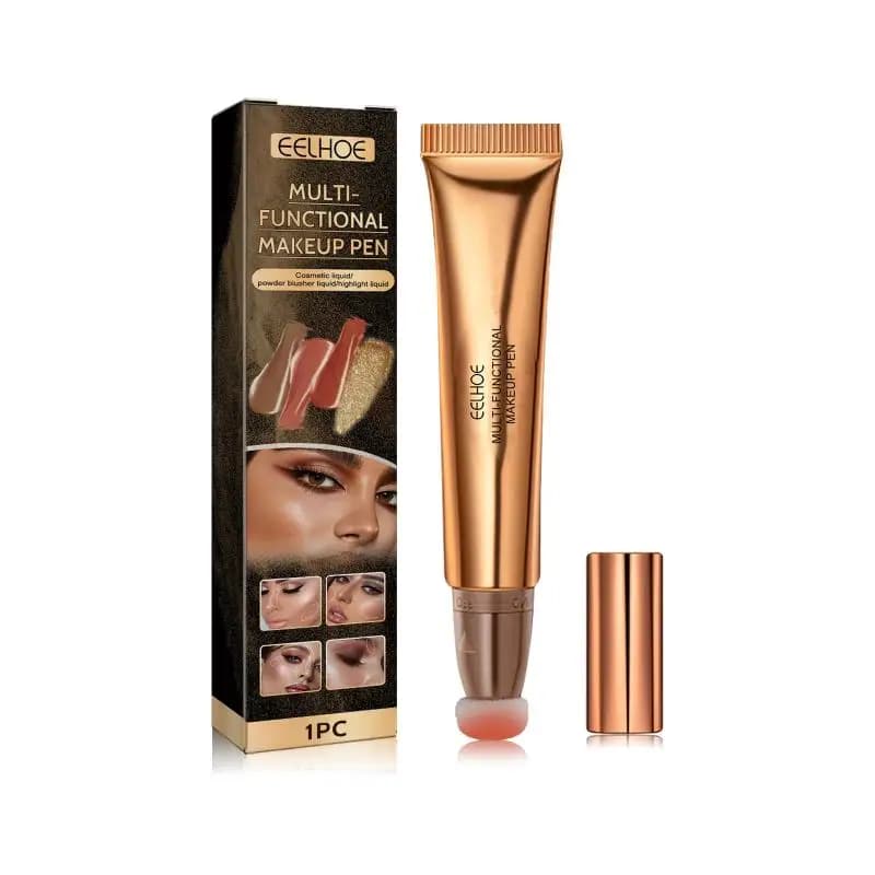 Penna Multifunzionale per Trucco, Blush Liquido, Bronzer, Contouring, Illuminante Perlato con Punta in Spugna, Stick Cosmetico di Bellezza