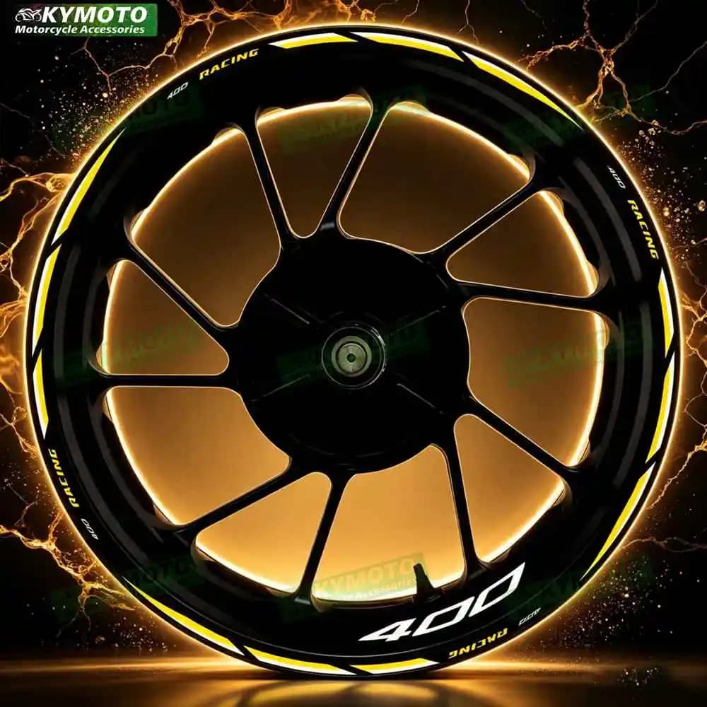 Reflective motorcycle wheel decals waterproof wheel wraps rim stripes 17-inch fairing modification for NINJA400 NINJA 400