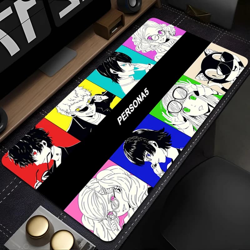 Tappetino per mouse dal design accattivante 90x40cm, accessori gaming per notebook, tappetino per tastiera da gioco per PC, tappetino da scrivania per mouse, mini PC, Persona 5