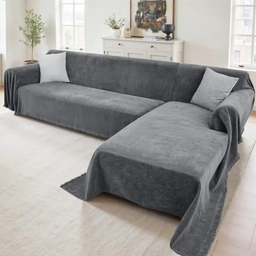 Seat cover 2 L-washable parts, L-mounted covers for Corner Sofa, Sofa cover, Protective lining for Sectional Sofa, Furniture cover